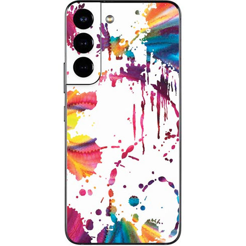 Chromatic Splatter White Galaxy S22 Skin